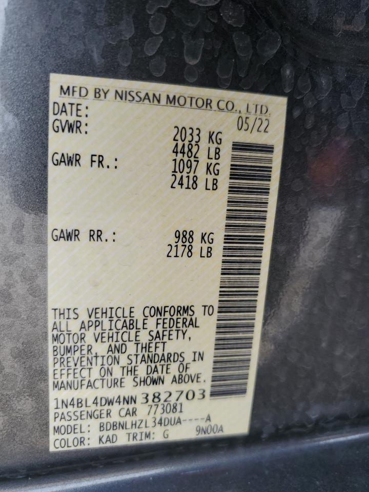 Photo 12 VIN: 1N4BL4DW4NN382703 - NISSAN ALTIMA 