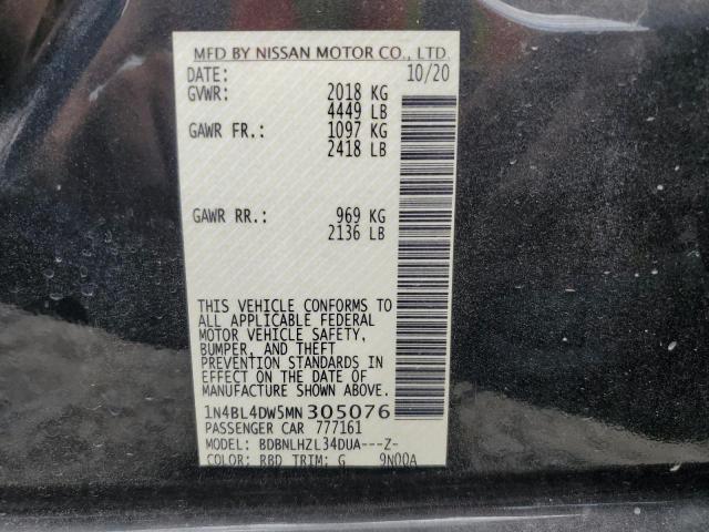 Photo 11 VIN: 1N4BL4DW5MN305076 - NISSAN ALTIMA SV 