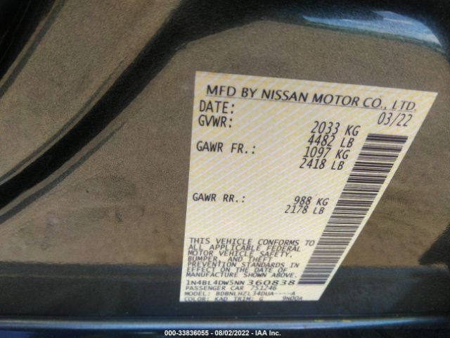 Photo 8 VIN: 1N4BL4DW5NN360838 - NISSAN ALTIMA 