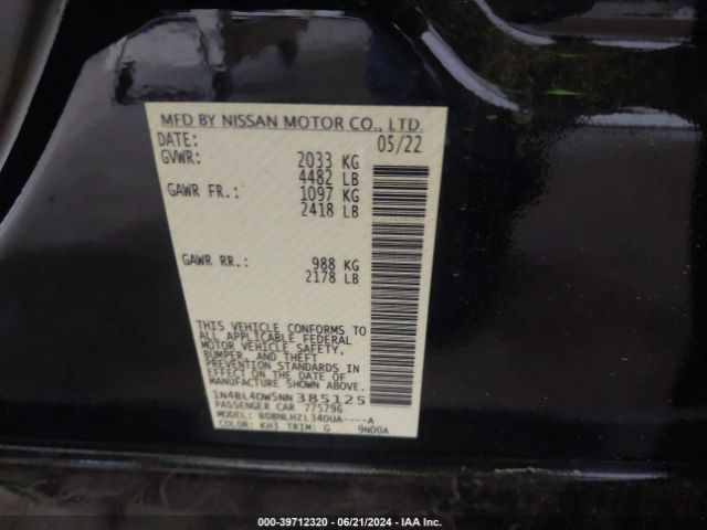 Photo 8 VIN: 1N4BL4DW5NN385125 - NISSAN ALTIMA 