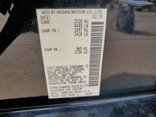 Photo 11 VIN: 1N4BL4DW6KN316519 - NISSAN ALTIMA SV 