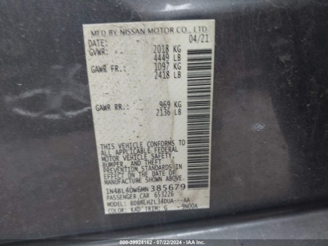 Photo 8 VIN: 1N4BL4DW6MN385679 - NISSAN ALTIMA 