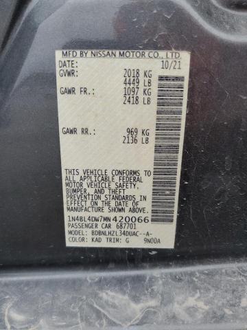 Photo 9 VIN: 1N4BL4DW7MN420066 - NISSAN ALTIMA SV 