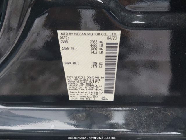 Photo 8 VIN: 1N4BL4DW7PN389647 - NISSAN ALTIMA 