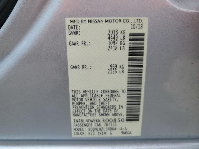 Photo 11 VIN: 1N4BL4DW9KN300850 - NISSAN ALTIMA SV 