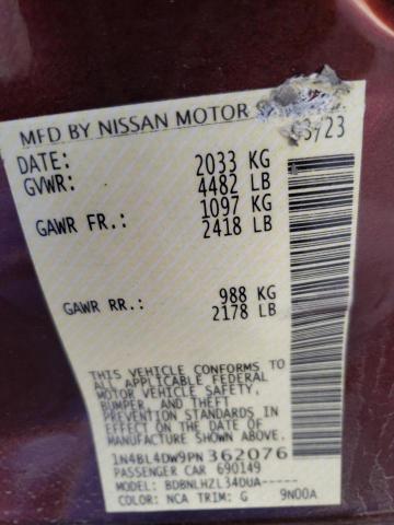 Photo 12 VIN: 1N4BL4DW9PN362076 - NISSAN ALTIMA 