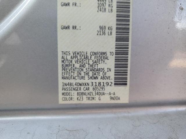 Photo 12 VIN: 1N4BL4DWXKN318192 - NISSAN ALTIMA 