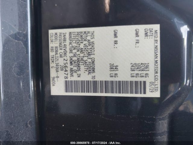 Photo 8 VIN: 1N4BL4EV0KC256478 - NISSAN ALTIMA 