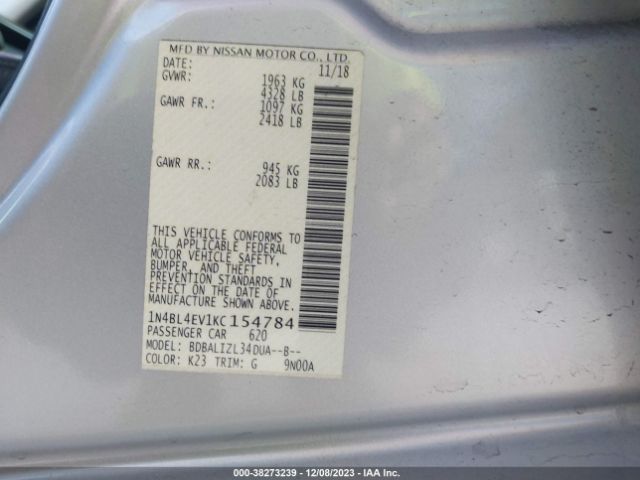 Photo 8 VIN: 1N4BL4EV1KC154784 - NISSAN ALTIMA 