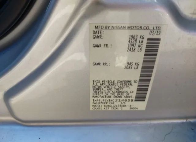 Photo 8 VIN: 1N4BL4EV1KC214658 - NISSAN ALTIMA 