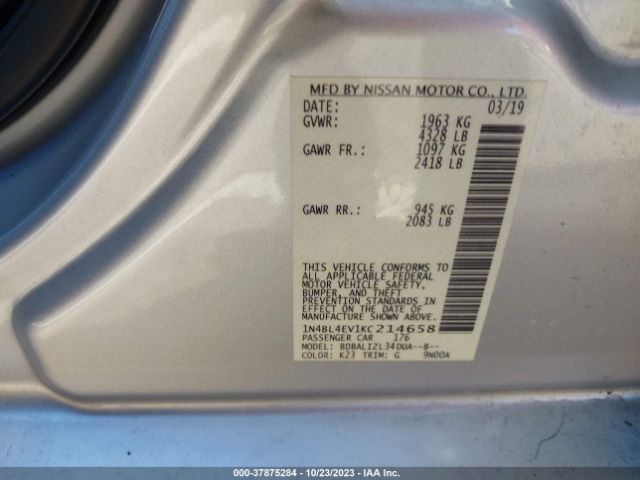 Photo 8 VIN: 1N4BL4EV1KC214658 - NISSAN ALTIMA 