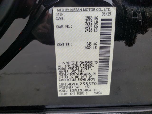 Photo 9 VIN: 1N4BL4EV1KC258370 - NISSAN ALTIMA SL 