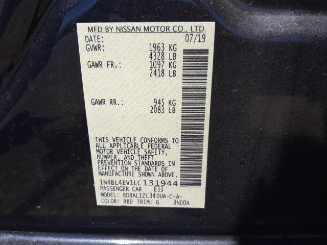 Photo 9 VIN: 1N4BL4EV1LC131944 - NISSAN ALTIMA SL 