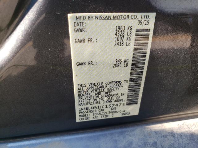 Photo 9 VIN: 1N4BL4EV1LC157475 - NISSAN ALTIMA SL 