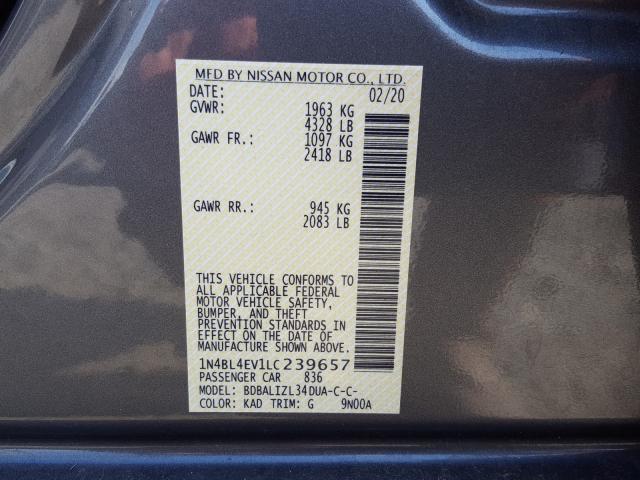 Photo 9 VIN: 1N4BL4EV1LC239657 - NISSAN ALTIMA SL 