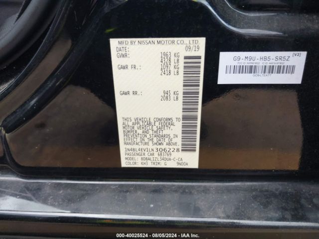 Photo 8 VIN: 1N4BL4EV1LN306228 - NISSAN ALTIMA 