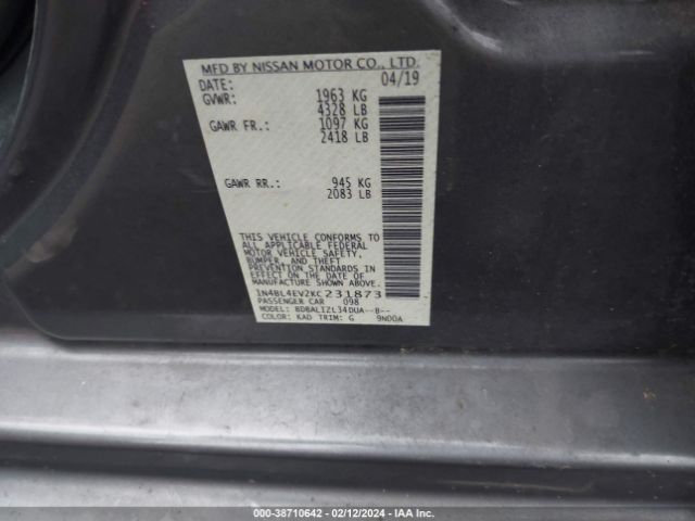 Photo 8 VIN: 1N4BL4EV2KC231873 - NISSAN ALTIMA 