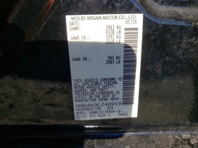 Photo 9 VIN: 1N4BL4EV2KC240959 - NISSAN ALTIMA SL 