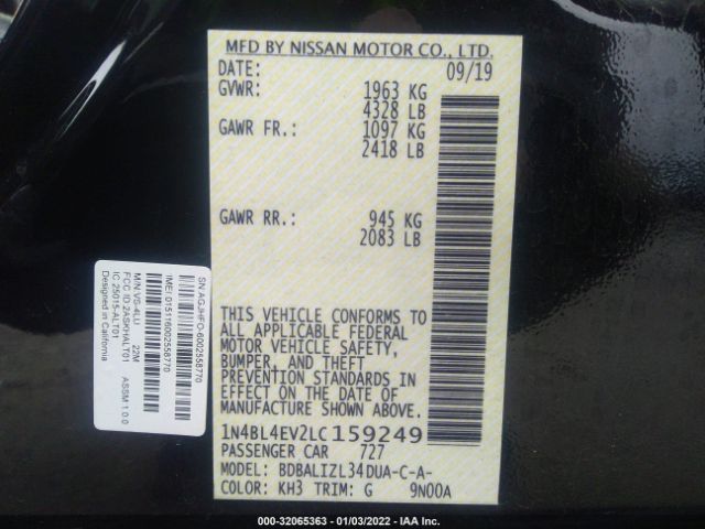 Photo 8 VIN: 1N4BL4EV2LC159249 - NISSAN ALTIMA 