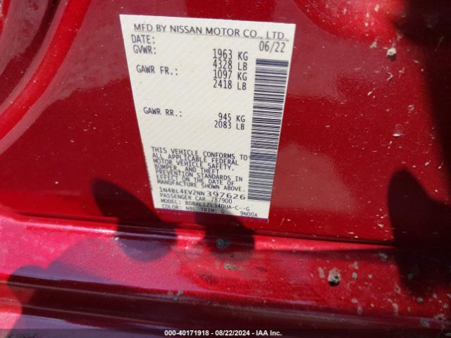 Photo 8 VIN: 1N4BL4EV2NN397626 - NISSAN ALTIMA 