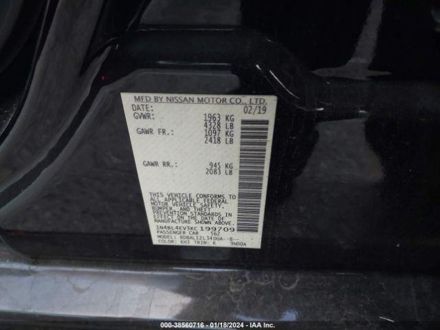 Photo 8 VIN: 1N4BL4EV3KC199709 - NISSAN ALTIMA 