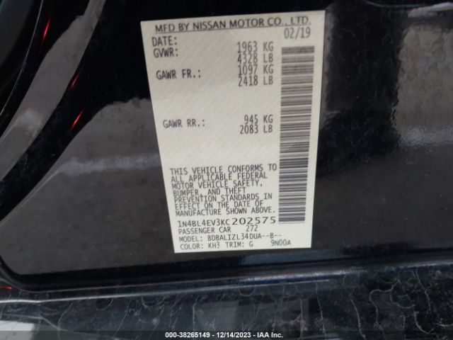 Photo 8 VIN: 1N4BL4EV3KC202575 - NISSAN ALTIMA 