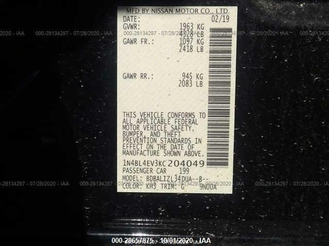 Photo 8 VIN: 1N4BL4EV3KC204049 - NISSAN ALTIMA 