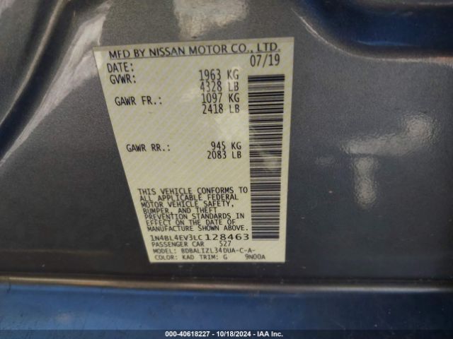 Photo 8 VIN: 1N4BL4EV3LC128463 - NISSAN ALTIMA 