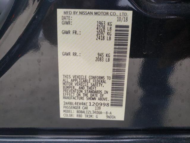 Photo 9 VIN: 1N4BL4EV4KC120998 - NISSAN ALTIMA SL 