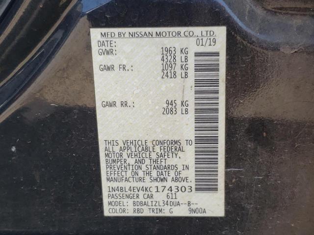 Photo 11 VIN: 1N4BL4EV4KC174303 - NISSAN ALTIMA SL 