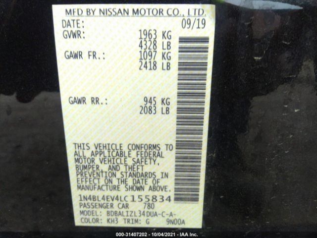 Photo 8 VIN: 1N4BL4EV4LC155834 - NISSAN ALTIMA 