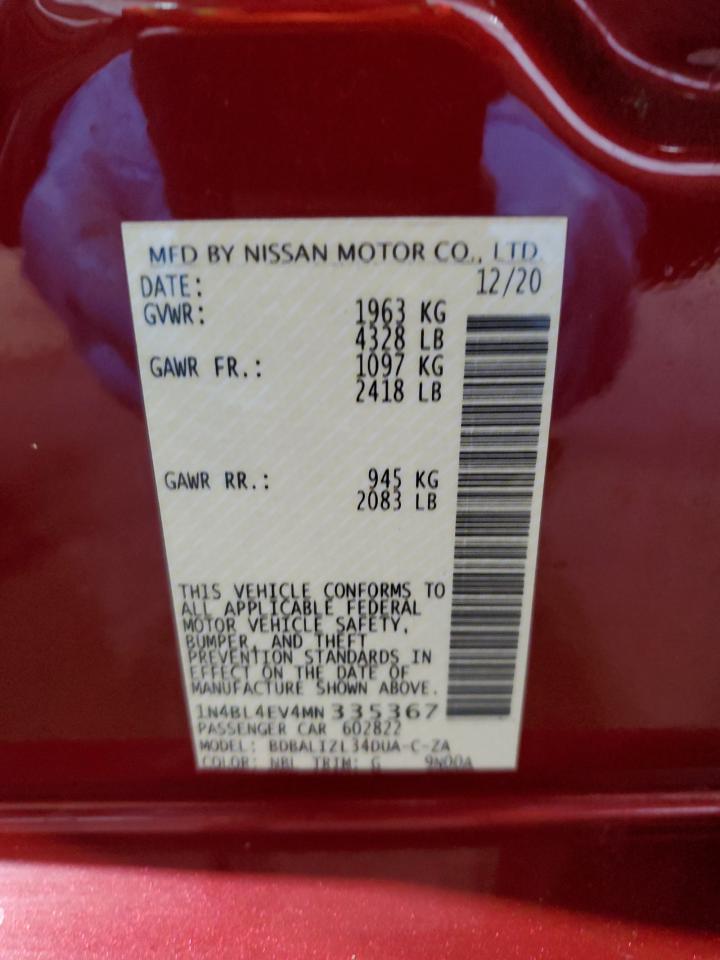 Photo 11 VIN: 1N4BL4EV4MN335367 - NISSAN ALTIMA 