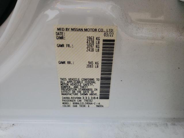 Photo 9 VIN: 1N4BL4EV4NN331384 - NISSAN ALTIMA SL 