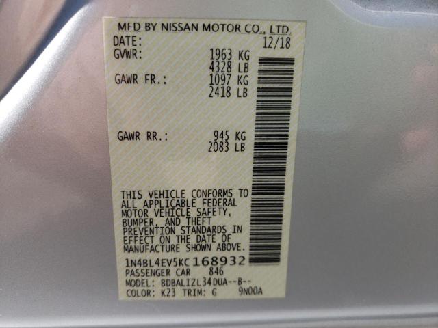 Photo 11 VIN: 1N4BL4EV5KC168932 - NISSAN ALTIMA SL 