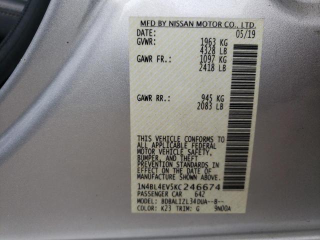 Photo 9 VIN: 1N4BL4EV5KC246674 - NISSAN ALTIMA SL 