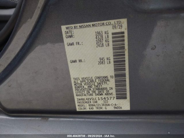 Photo 8 VIN: 1N4BL4EV5LC154577 - NISSAN ALTIMA 