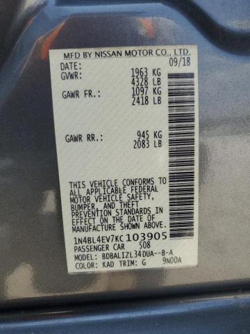 Photo 11 VIN: 1N4BL4EV7KC103905 - NISSAN ALTIMA SL 