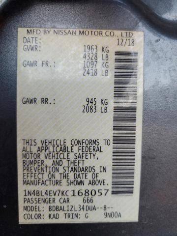 Photo 11 VIN: 1N4BL4EV7KC168057 - NISSAN ALTIMA SL 