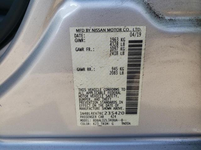 Photo 9 VIN: 1N4BL4EV7KC235420 - NISSAN ALTIMA SL 