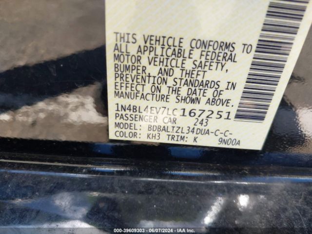 Photo 8 VIN: 1N4BL4EV7LC167251 - NISSAN ALTIMA 