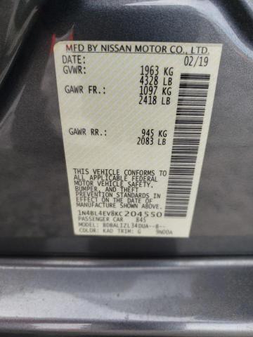 Photo 11 VIN: 1N4BL4EV8KC204550 - NISSAN ALTIMA SL 