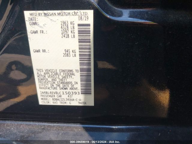 Photo 8 VIN: 1N4BL4EV8LC150393 - NISSAN ALTIMA 