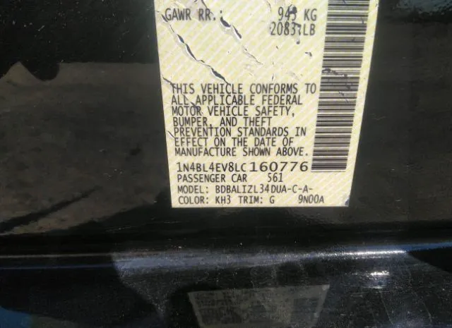 Photo 8 VIN: 1N4BL4EV8LC160776 - NISSAN ALTIMA 