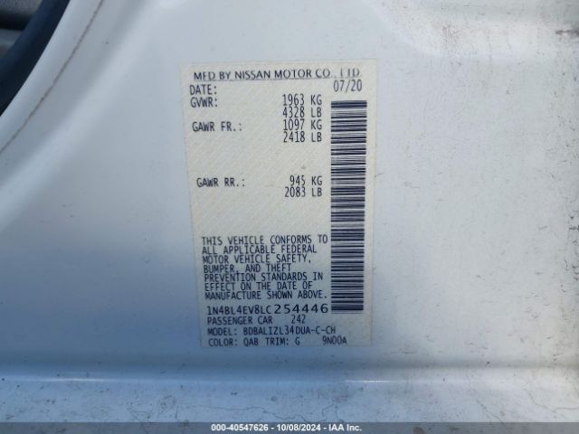 Photo 8 VIN: 1N4BL4EV8LC254446 - NISSAN ALTIMA 