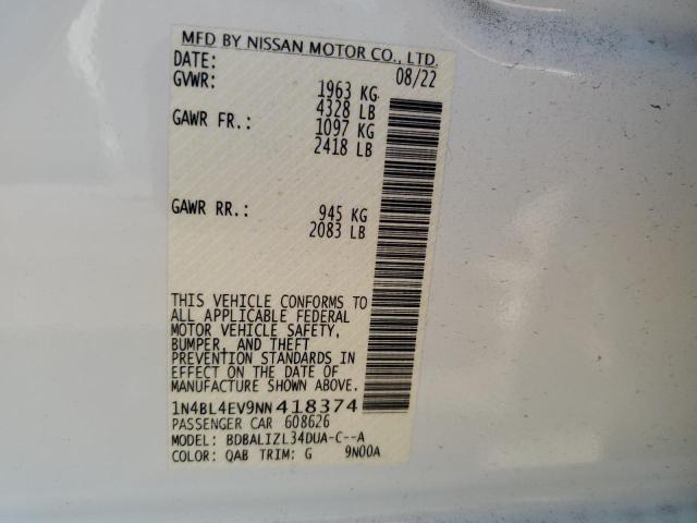 Photo 11 VIN: 1N4BL4EV9NN418374 - NISSAN ALTIMA 