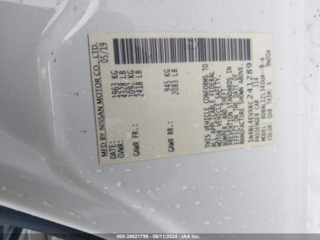 Photo 8 VIN: 1N4BL4EVXKC241289 - NISSAN ALTIMA 