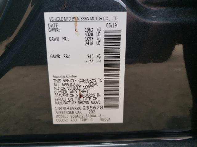 Photo 9 VIN: 1N4BL4EVXKC255628 - NISSAN ALTIMA SL 