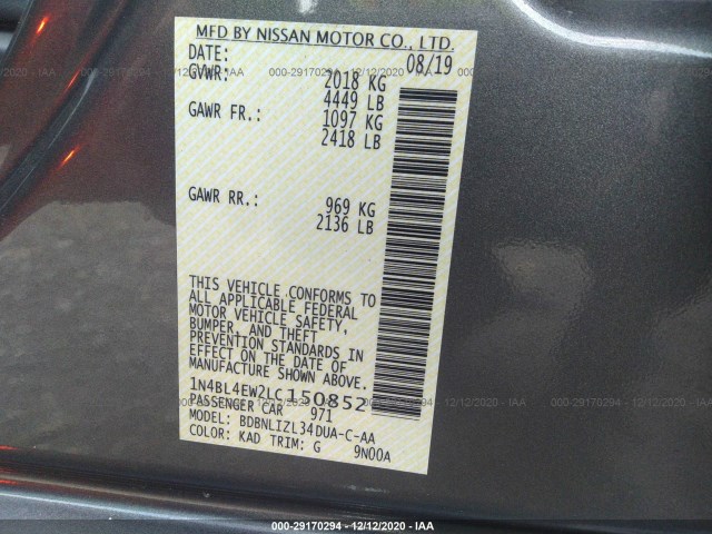 Photo 8 VIN: 1N4BL4EW2LC150852 - NISSAN ALTIMA 