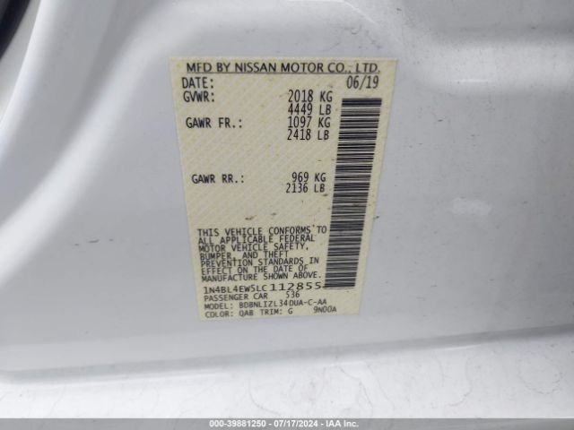 Photo 8 VIN: 1N4BL4EW5LC112855 - NISSAN ALTIMA 