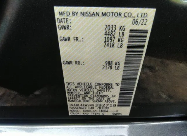 Photo 8 VIN: 1N4BL4EW5NN392719 - NISSAN ALTIMA 